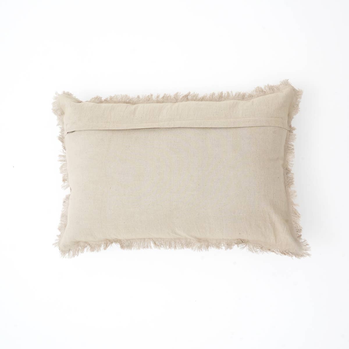 Linen Lumbar Pillow | Printed with Fringes | 16x24"