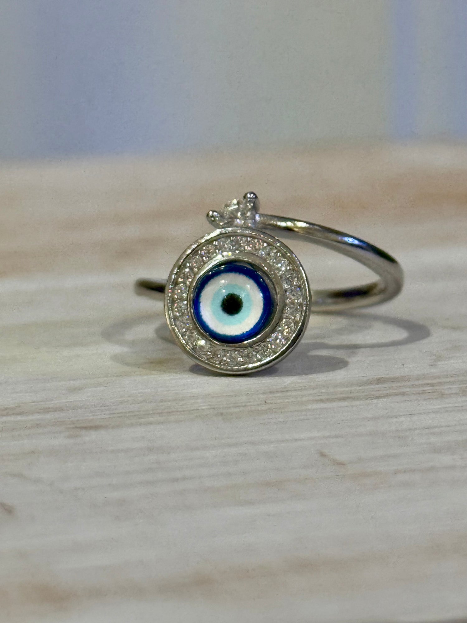 Sterling Silver Ring | Evil Eye Spinner