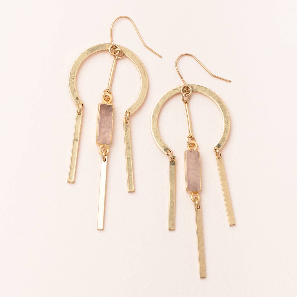 Dream Stone Earring | Rose Quartz/Gold