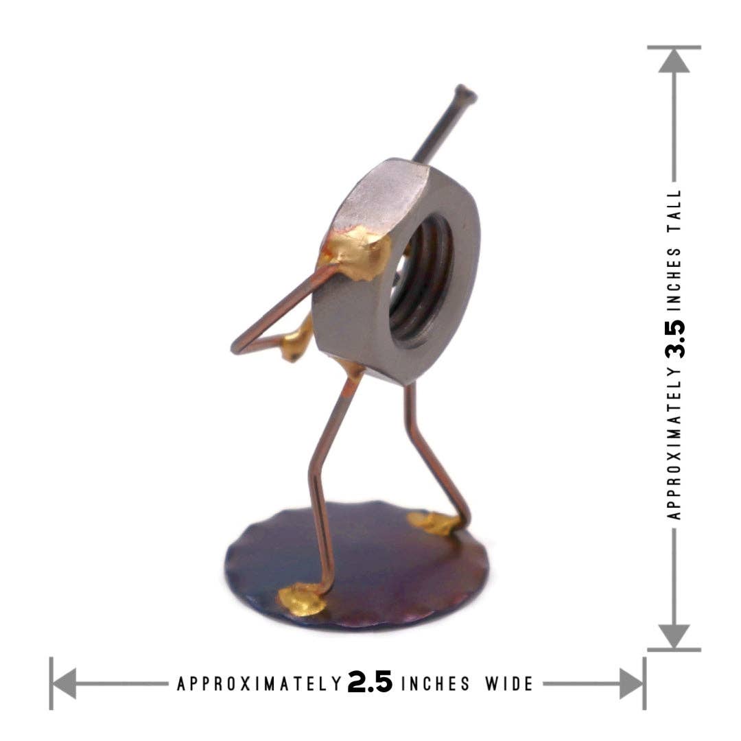 Handmade Metal Figurine | Baseball Nut