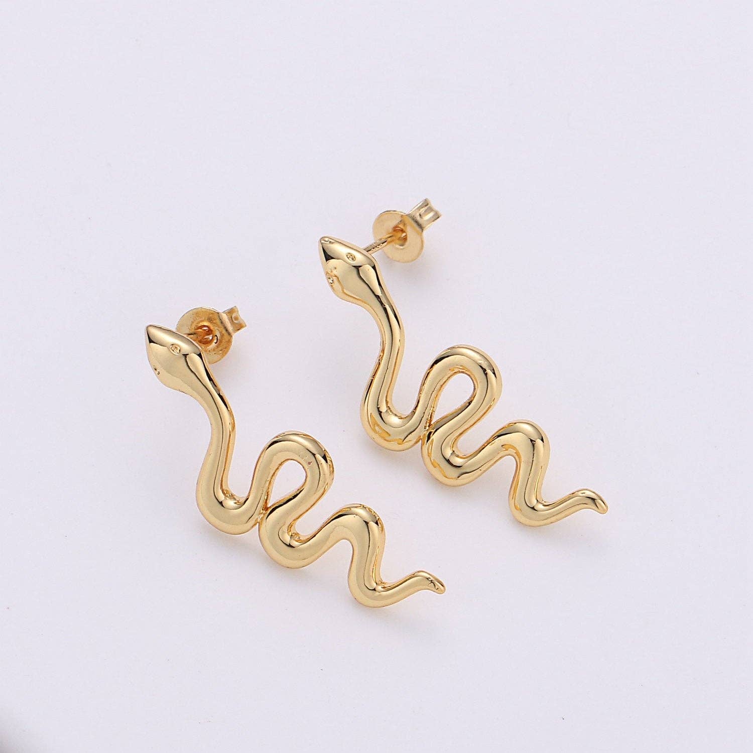 Gold Stud Earrings | Delicate Snakes