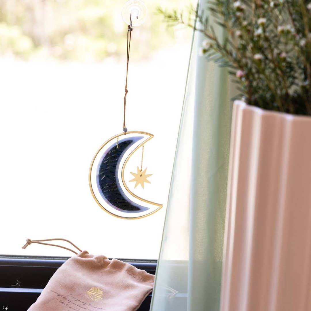 Stained Glass Light Catcher | Moon Star