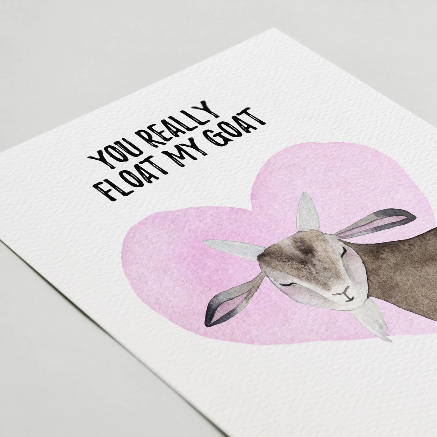 Funny Valentine's Day Card, Greeting Card | Animal Valentine, Float my Goat