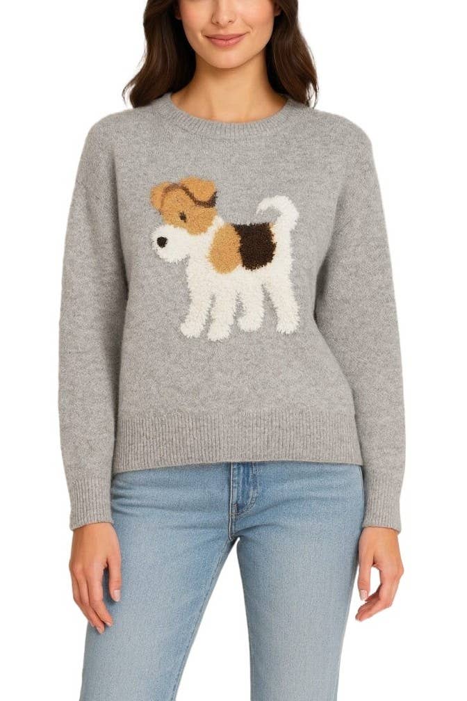 Women's Sweater | Fuzzy Beagle Pullover