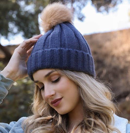 Pom Beanie | Navy