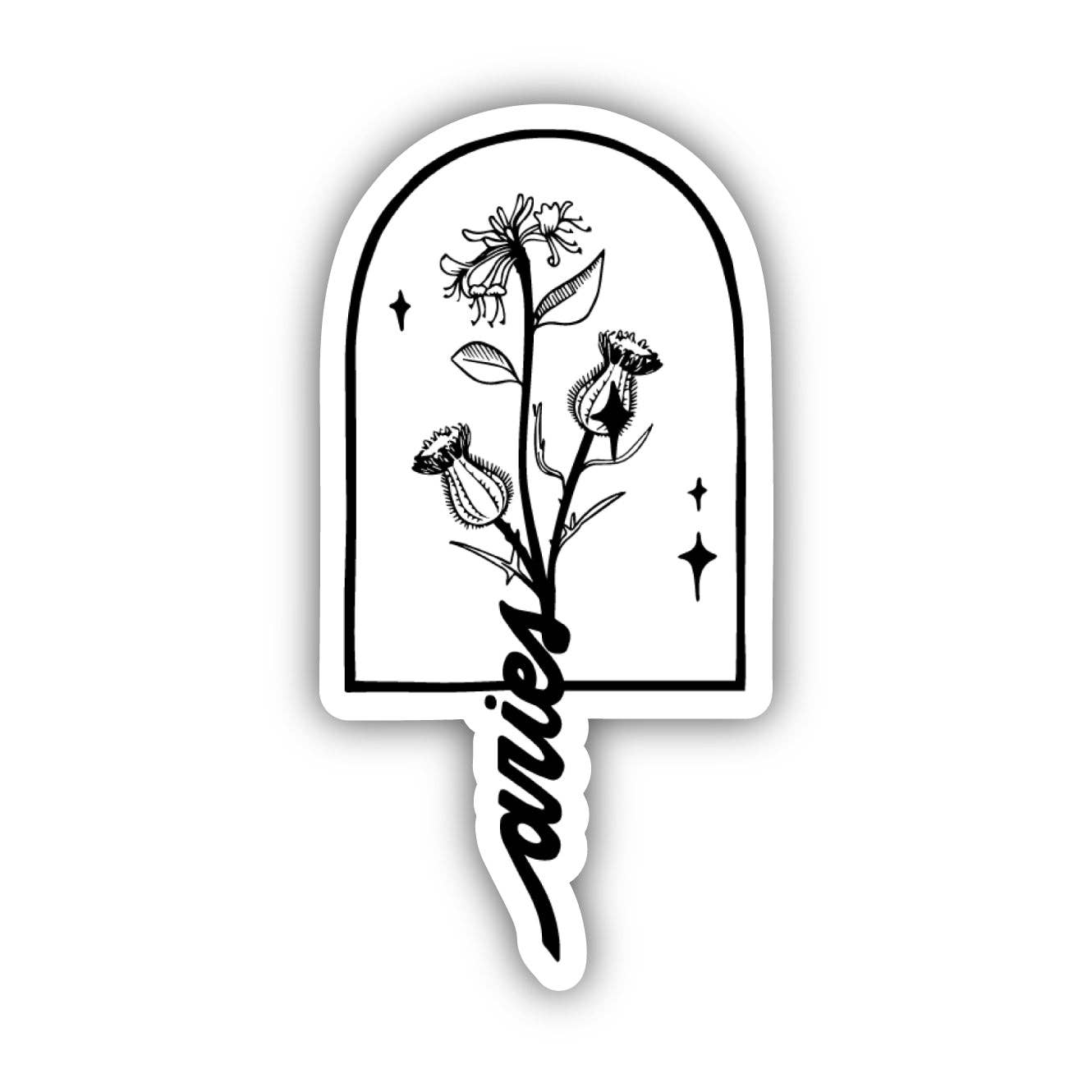 Sticker | Aries Thistle & Honeysuckle Zodiac
