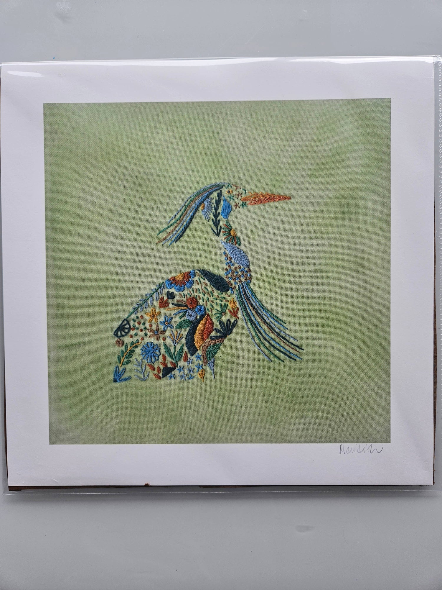 Art Print | Great Blue Heron Embroidery