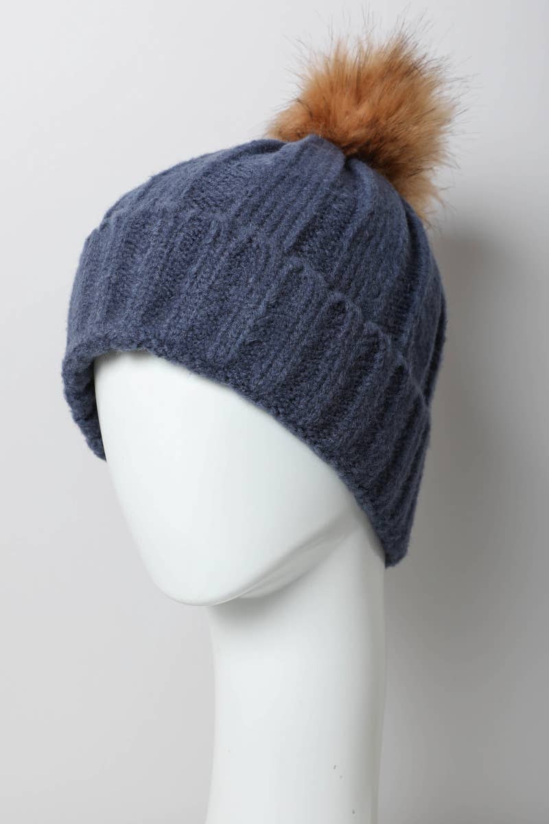 Pom Beanie | Navy