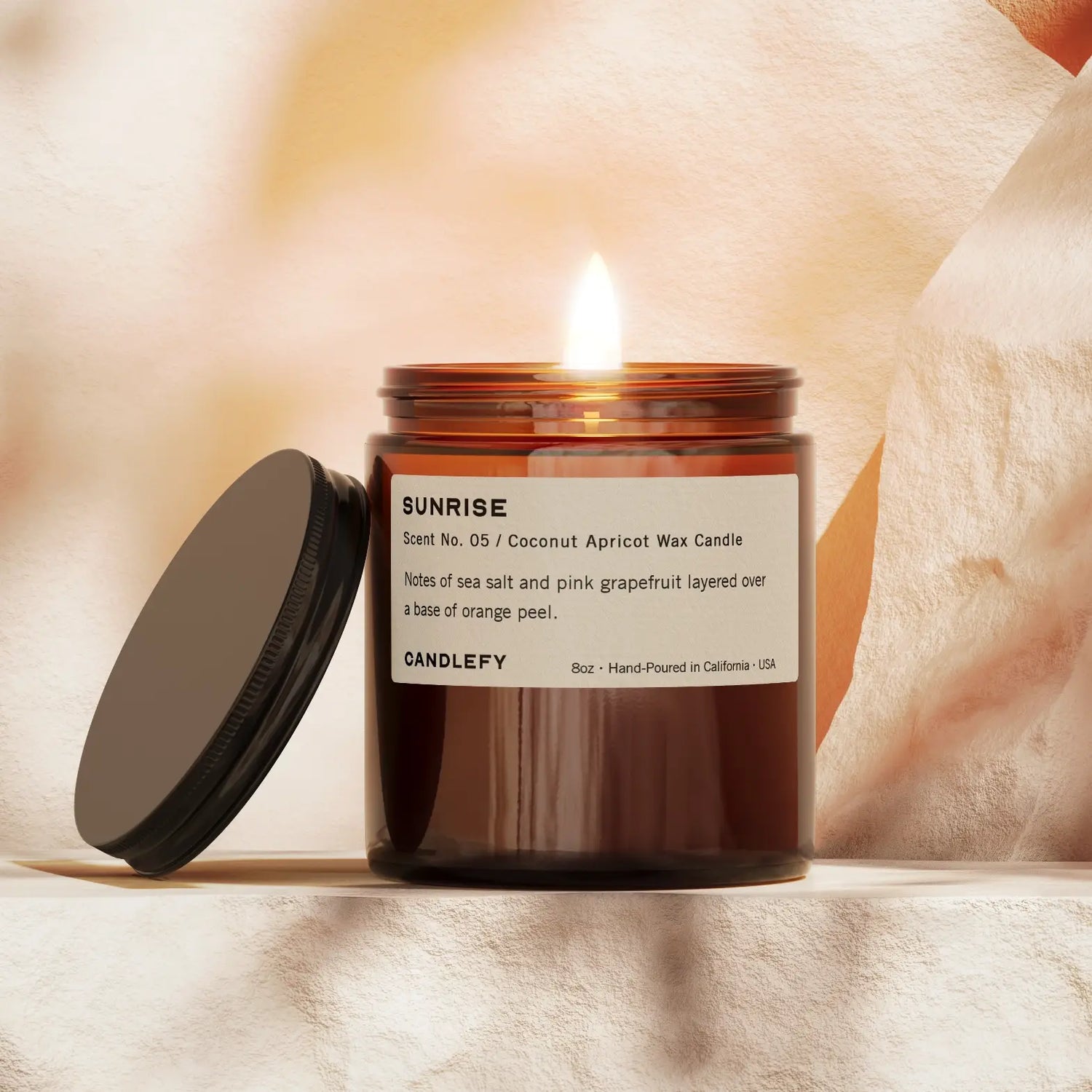 Candle | Sunrise • 8oz Amber Jar • Coconut Wax • USA Made