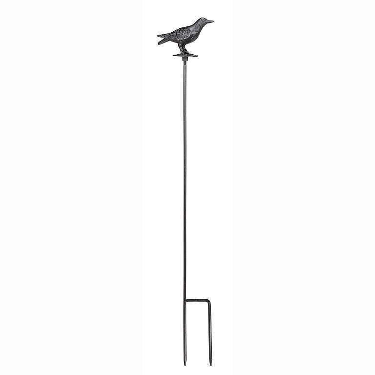 Cast Iron Garden Stake | Black Standing Crow