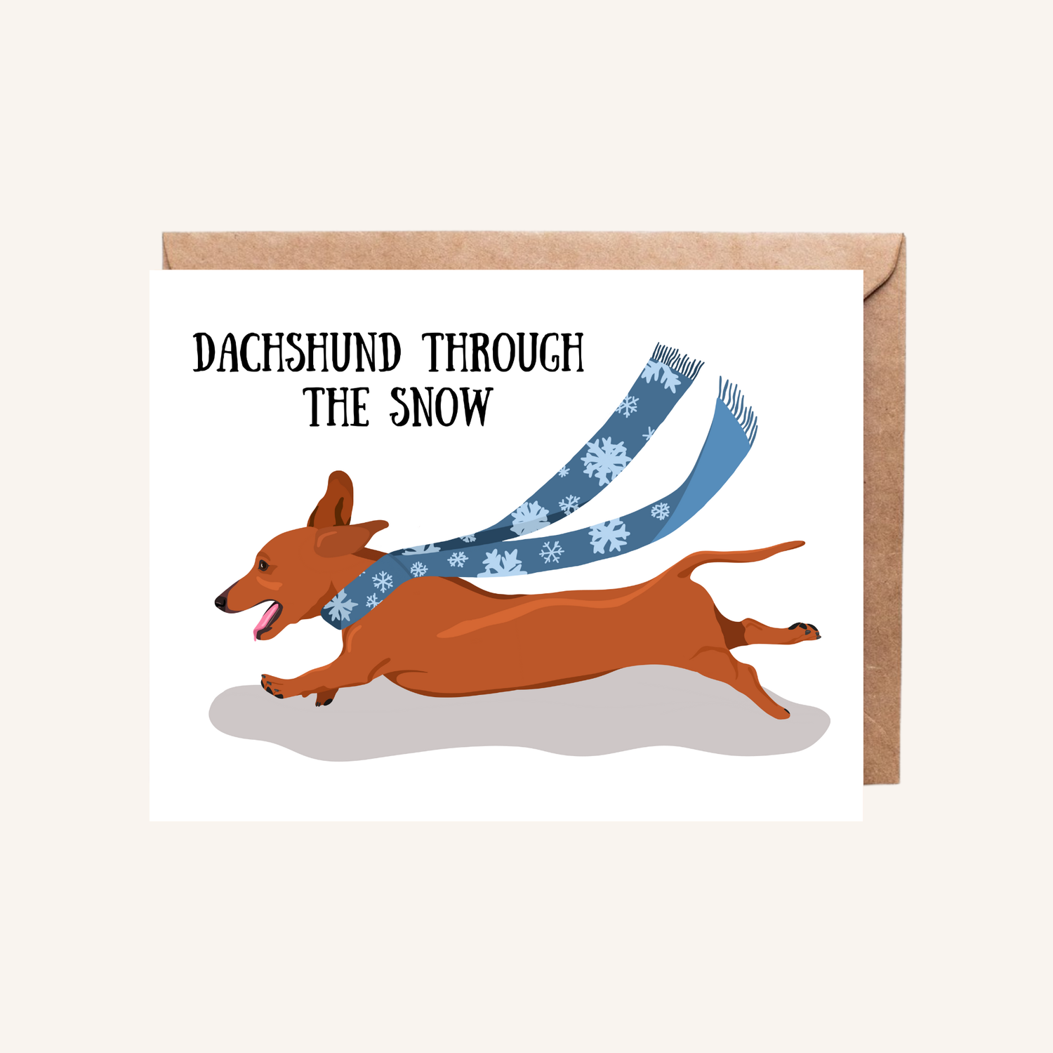 Greeting Card | Dachshund Through The Snow Holiday Card