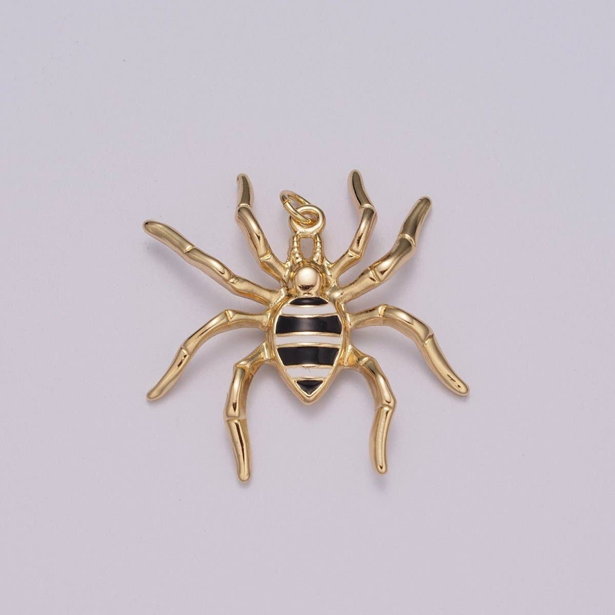Big Black Spider Charm Pendant | Enamel Spider Charm | Halloween Enamel Pendants | Halloween Inspired Spider Charms | Black Spider Charm, M-789