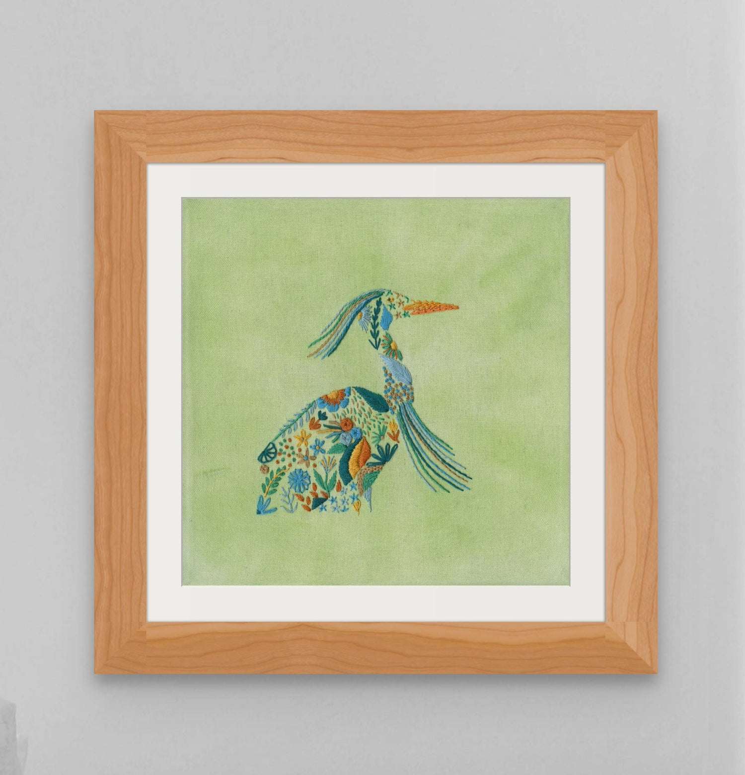 Art Print | Great Blue Heron Embroidery