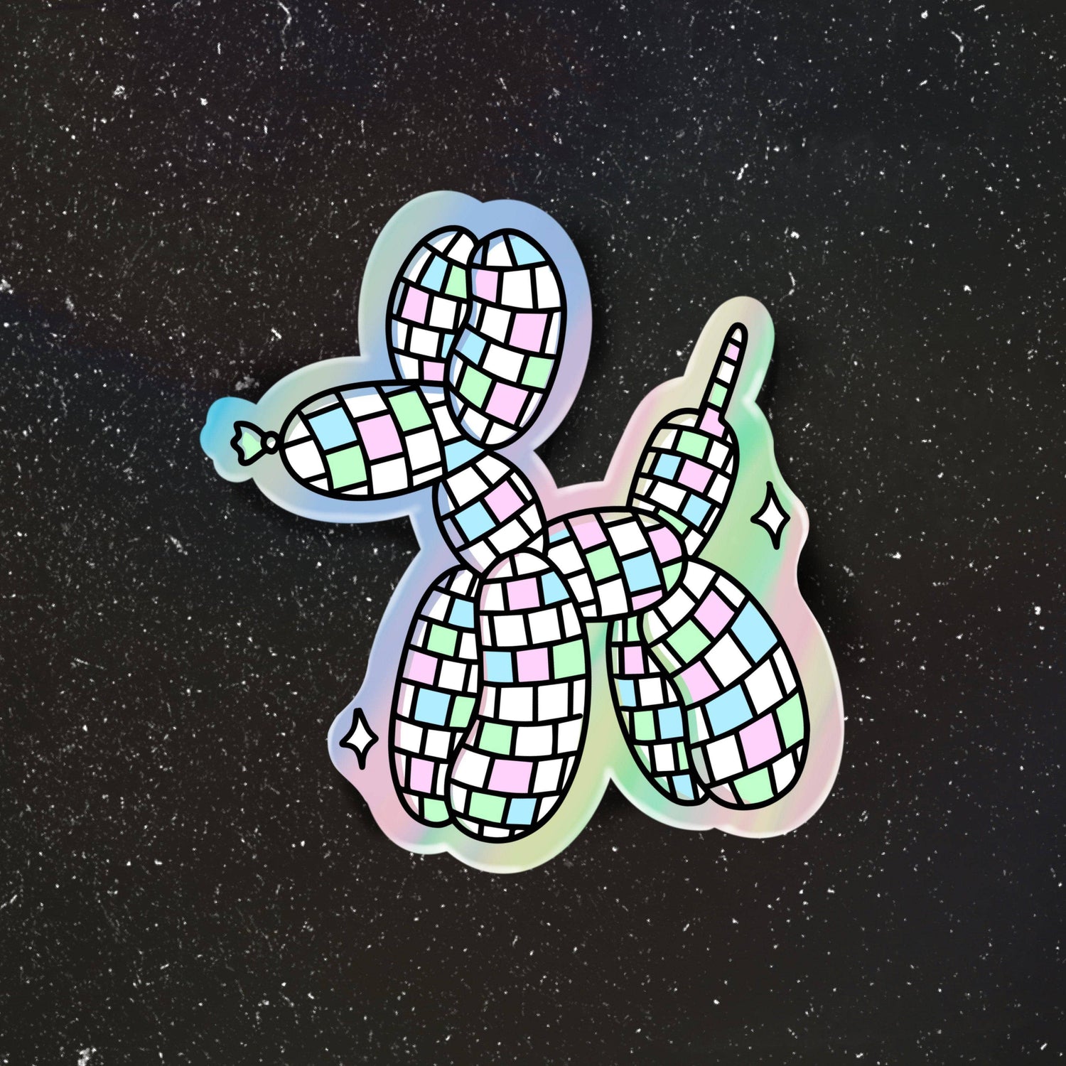 Sticker | Disco Ball Balloon Dog Holographic