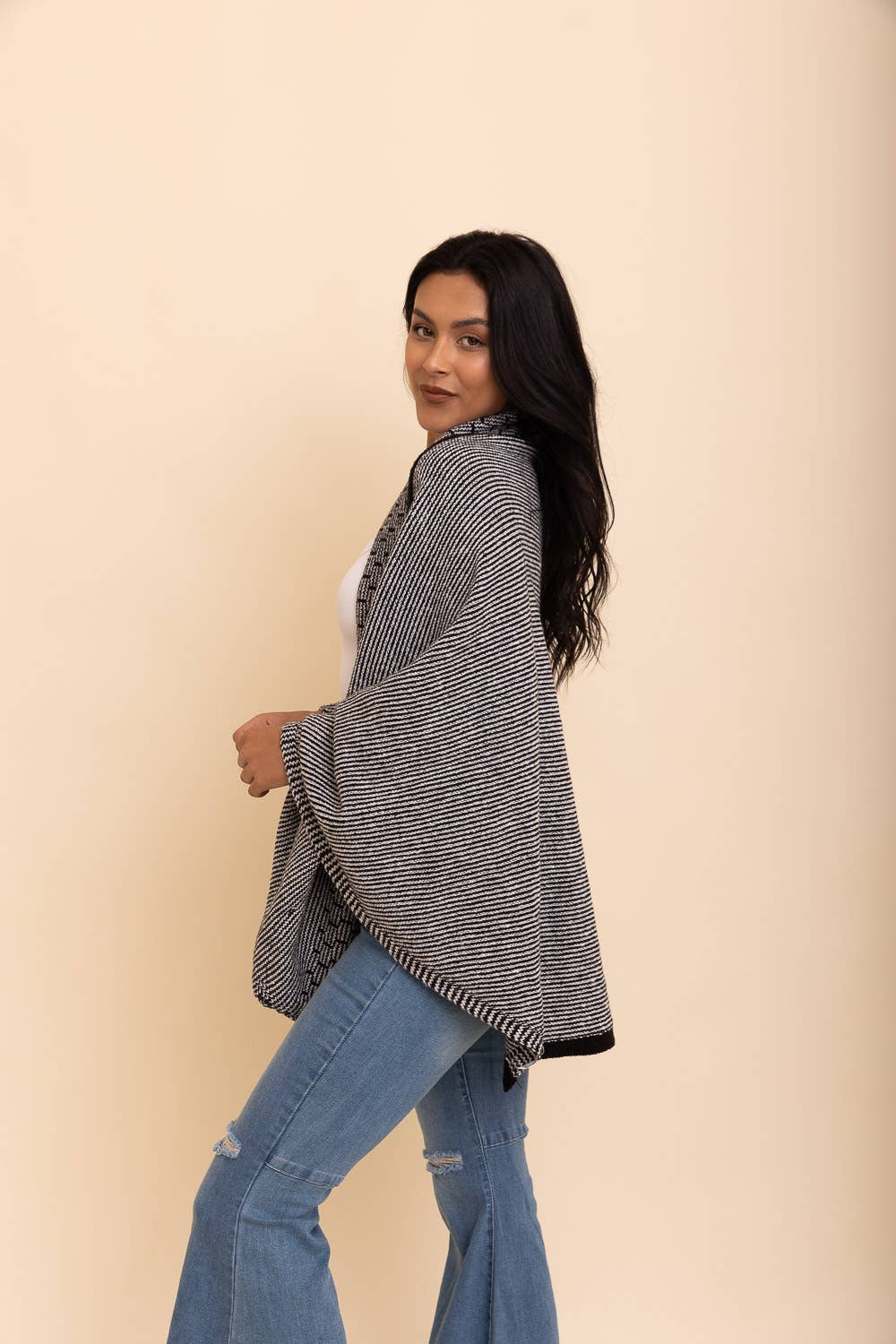 Shawl Sweater | Cozy Knit Over the Shoulder