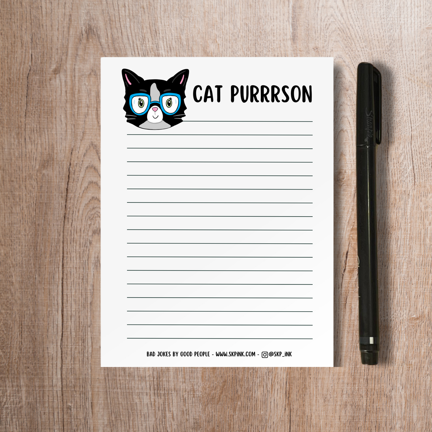 Funny Cat Notepad | Cat Purrrson Stationery