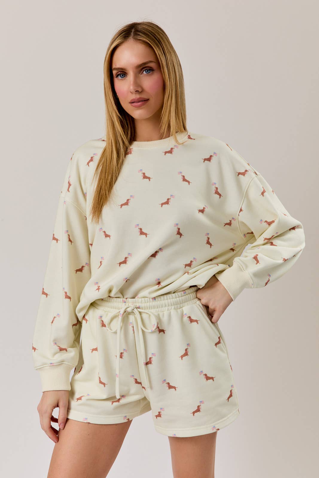 Women's | USA Dachshund Print Sweatshirt
