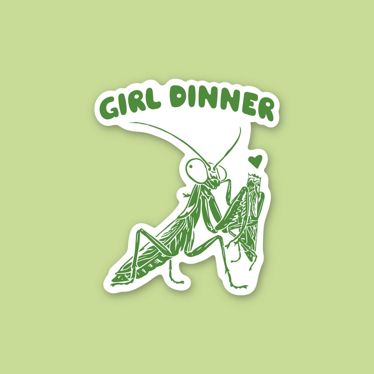 Girl Dinner, Funny Pray Mantis Women’s Right Sticker