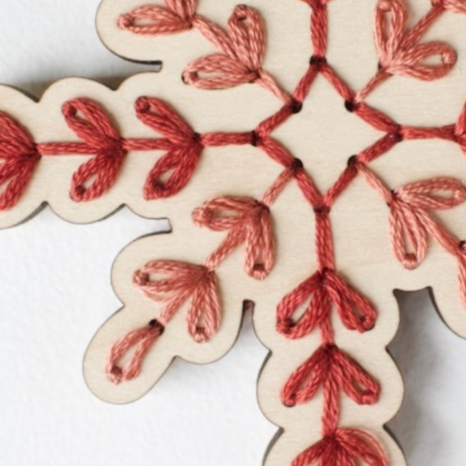 DIY Wood Embroidery Ornament | Vintage Snowflake