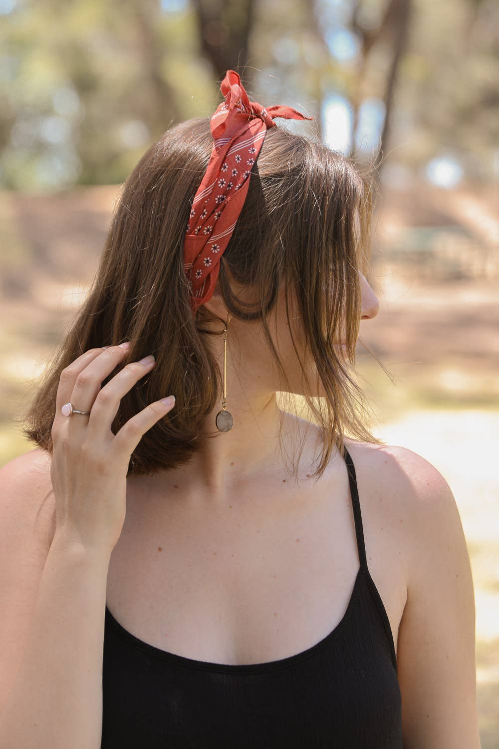 Bandana | Rust Daisy Flower Field