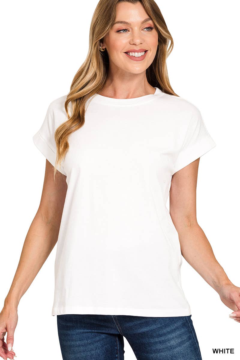 Plain White T-Shirt | Cotton Crew Neck Short Sleeve