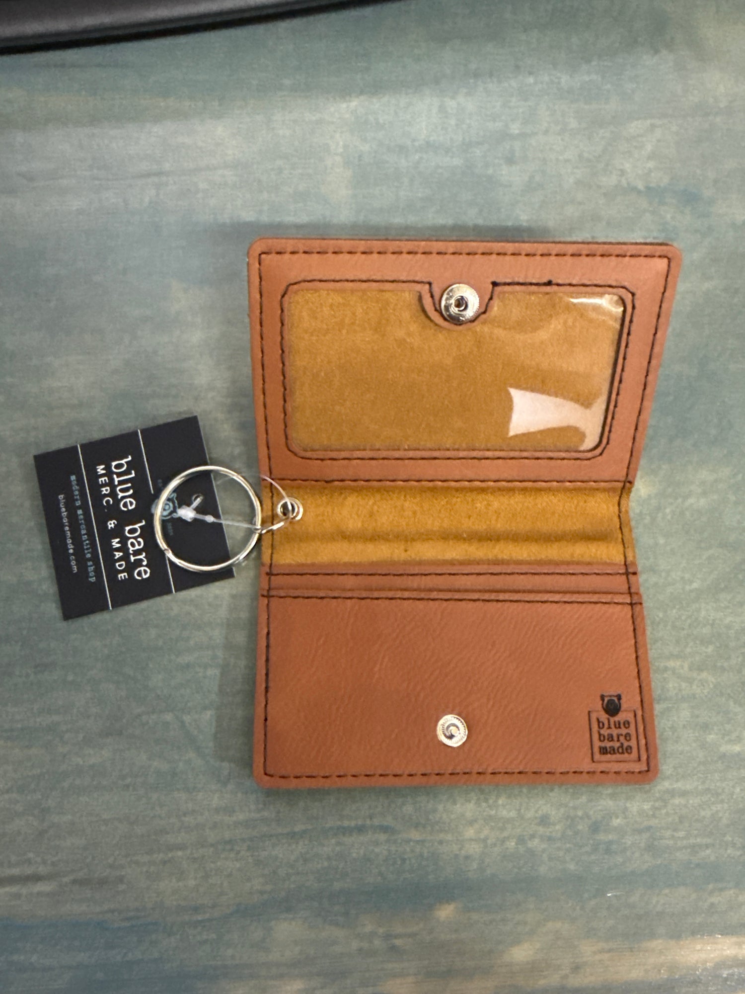 I.D. Card Holder Keychain Wallet | Poppy Engraving