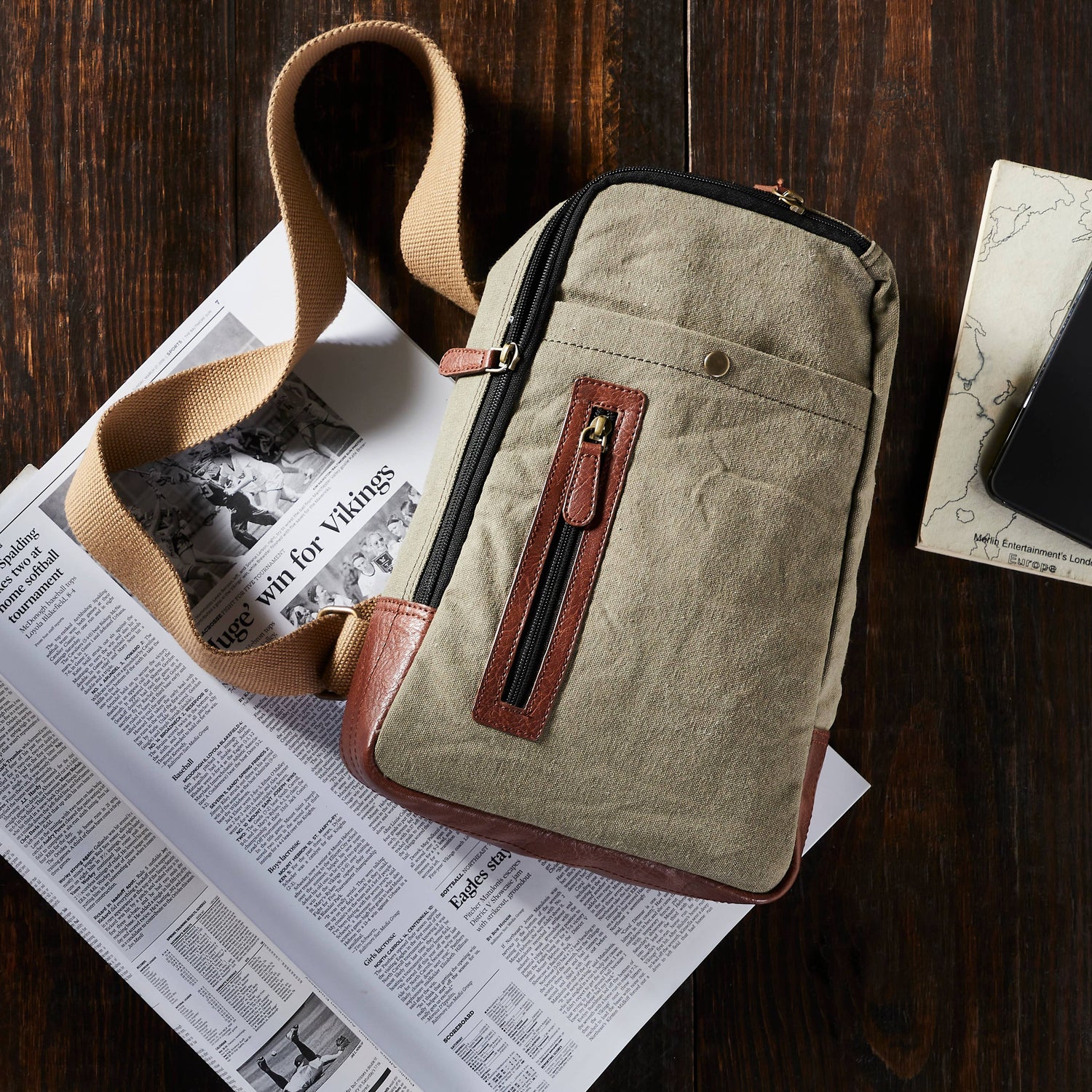 Backpack Crossbody | Military Up-Cycled Canvas