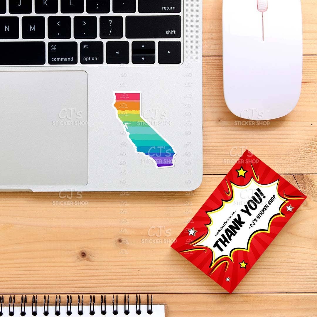 Vinyl Sticker | California Rainbow State