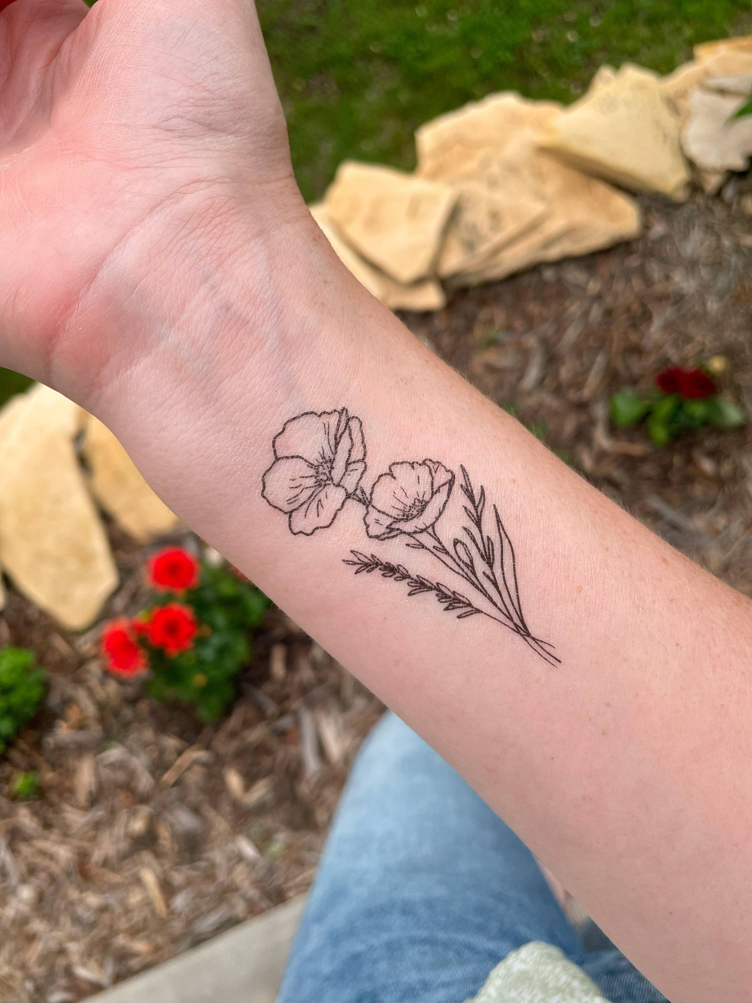 Temporary Tattoo | Golden Poppy