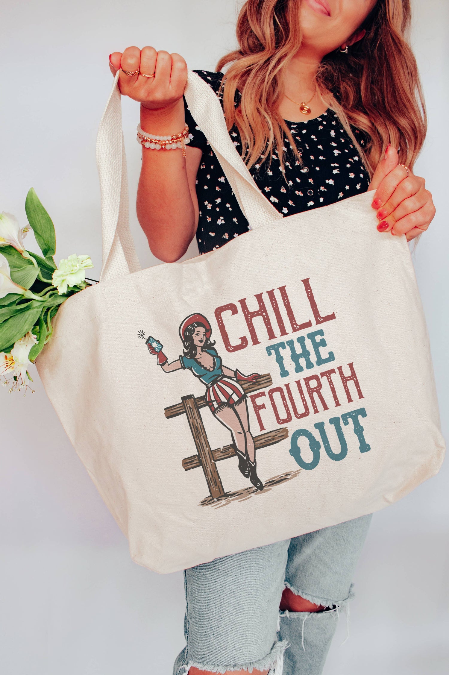 Summer Tote Bag | 4th of July, Chill the Fourth Out