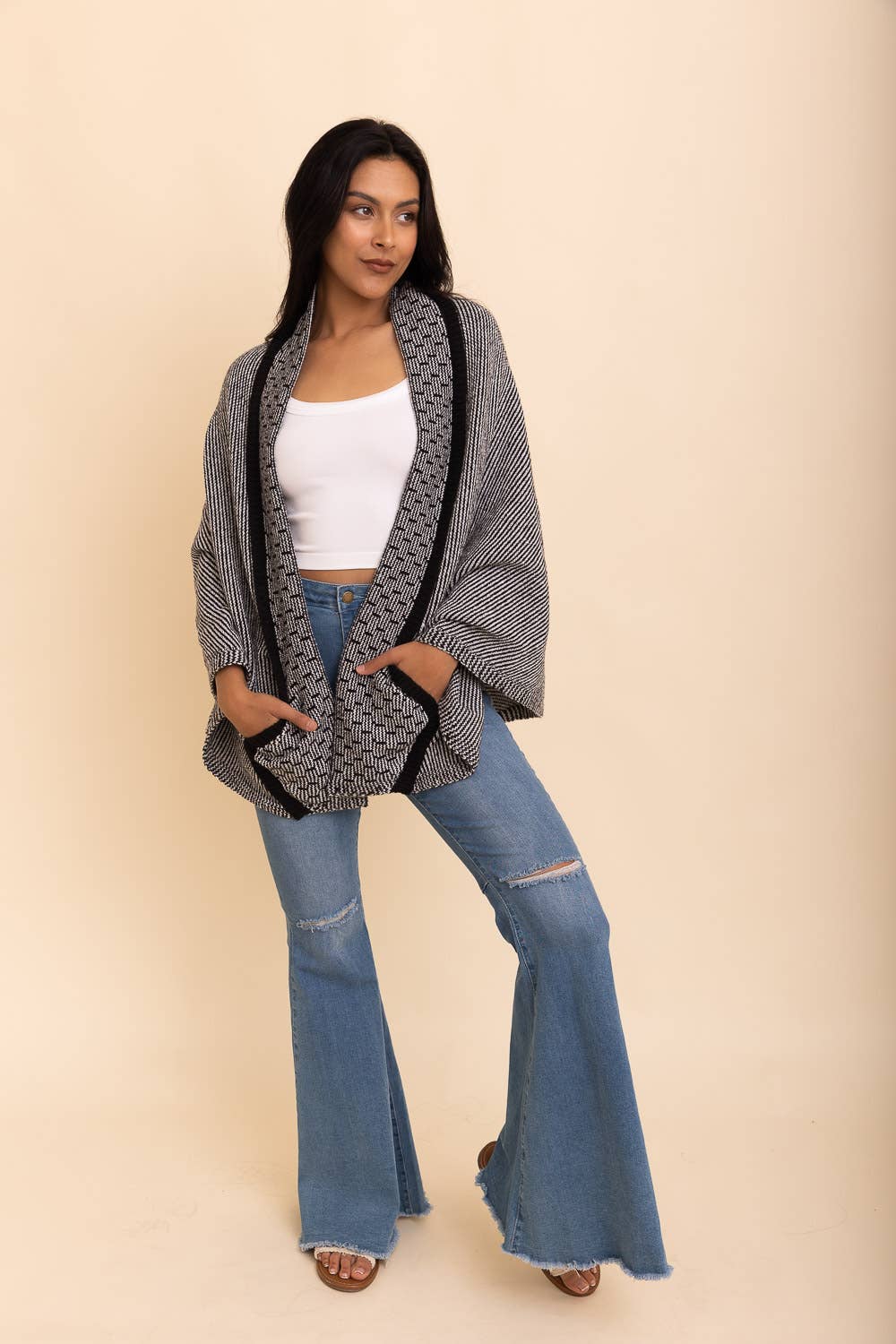 Shawl Sweater | Cozy Knit Over the Shoulder