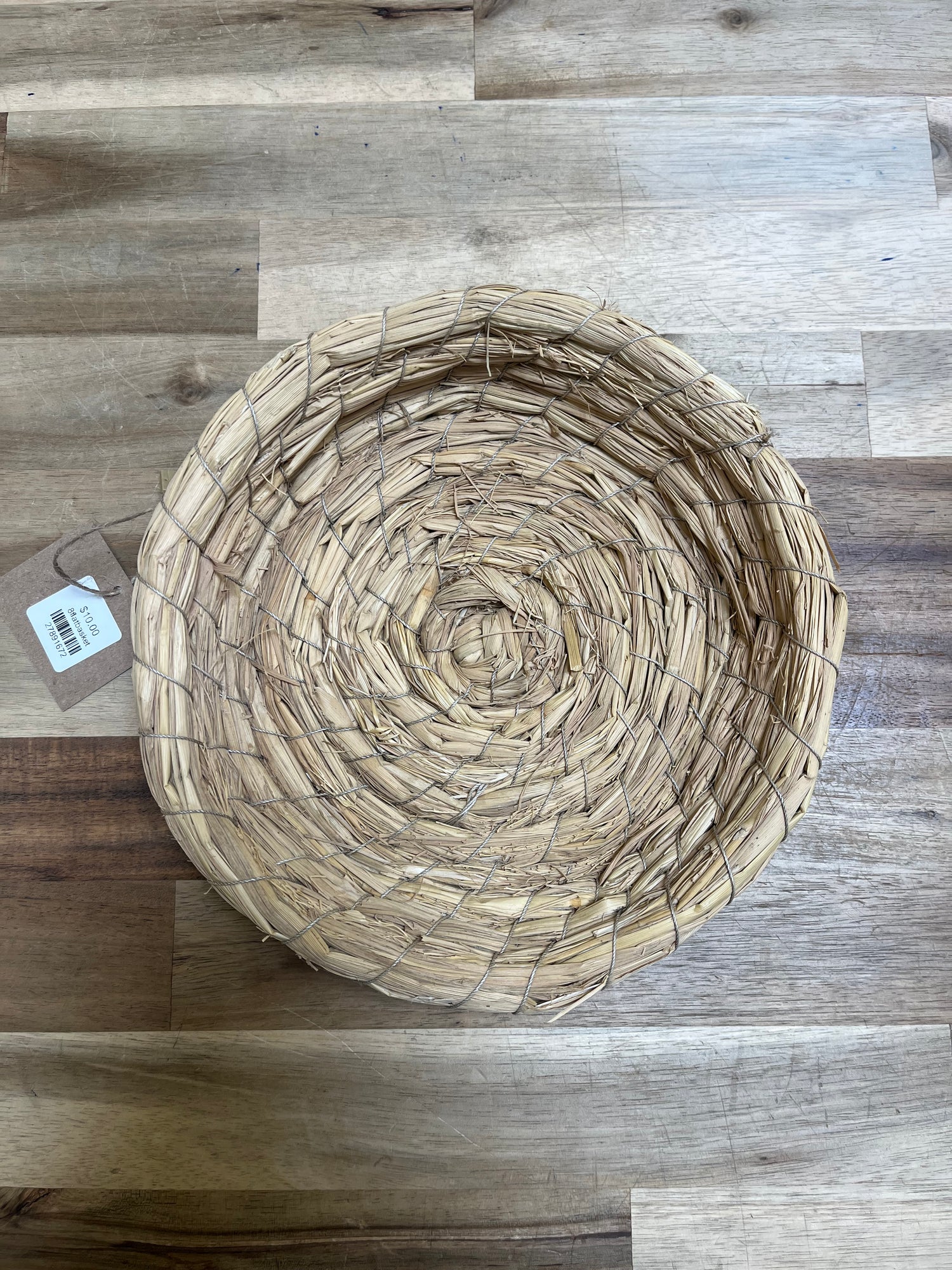 8.5" Handmade Woven Flat Nest Shaped Basket