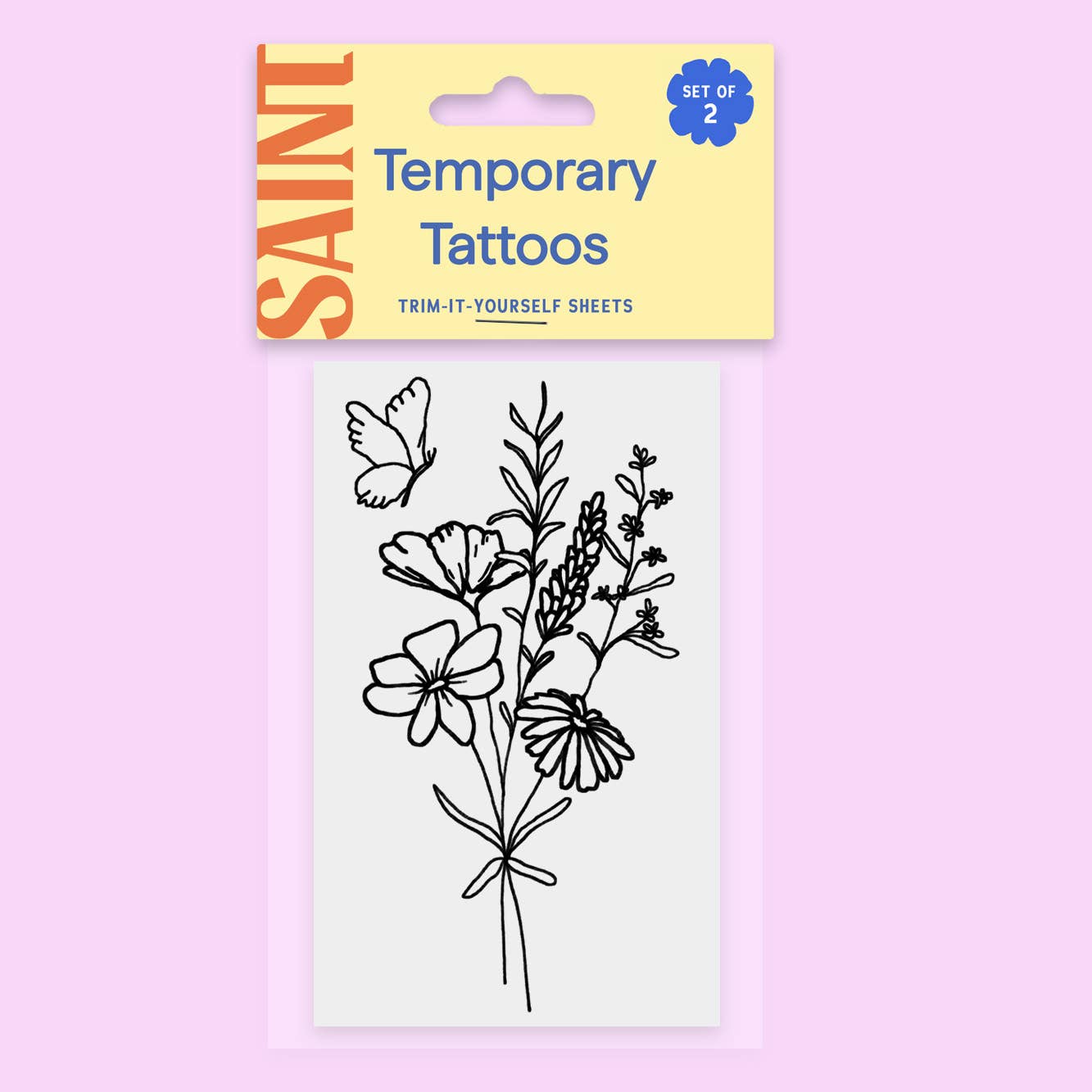 Butterfly Floral Temporary Tattoos