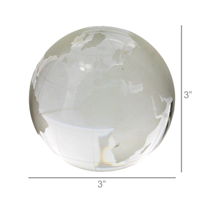 CUSTOMIZABLE Glass World Globe LIGHT | Clear Etched with LED Base
