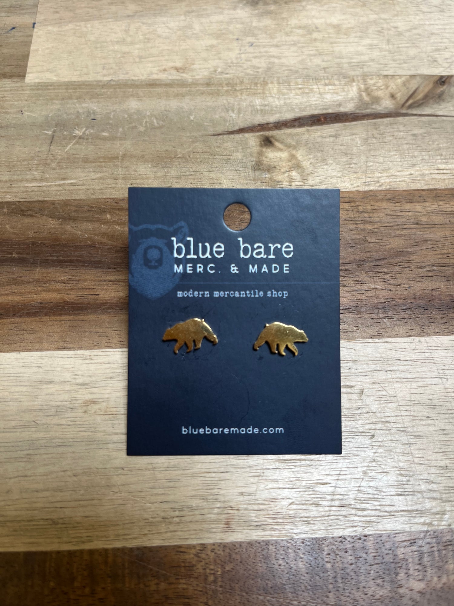 Stainless Earring Studs | Gold Bear