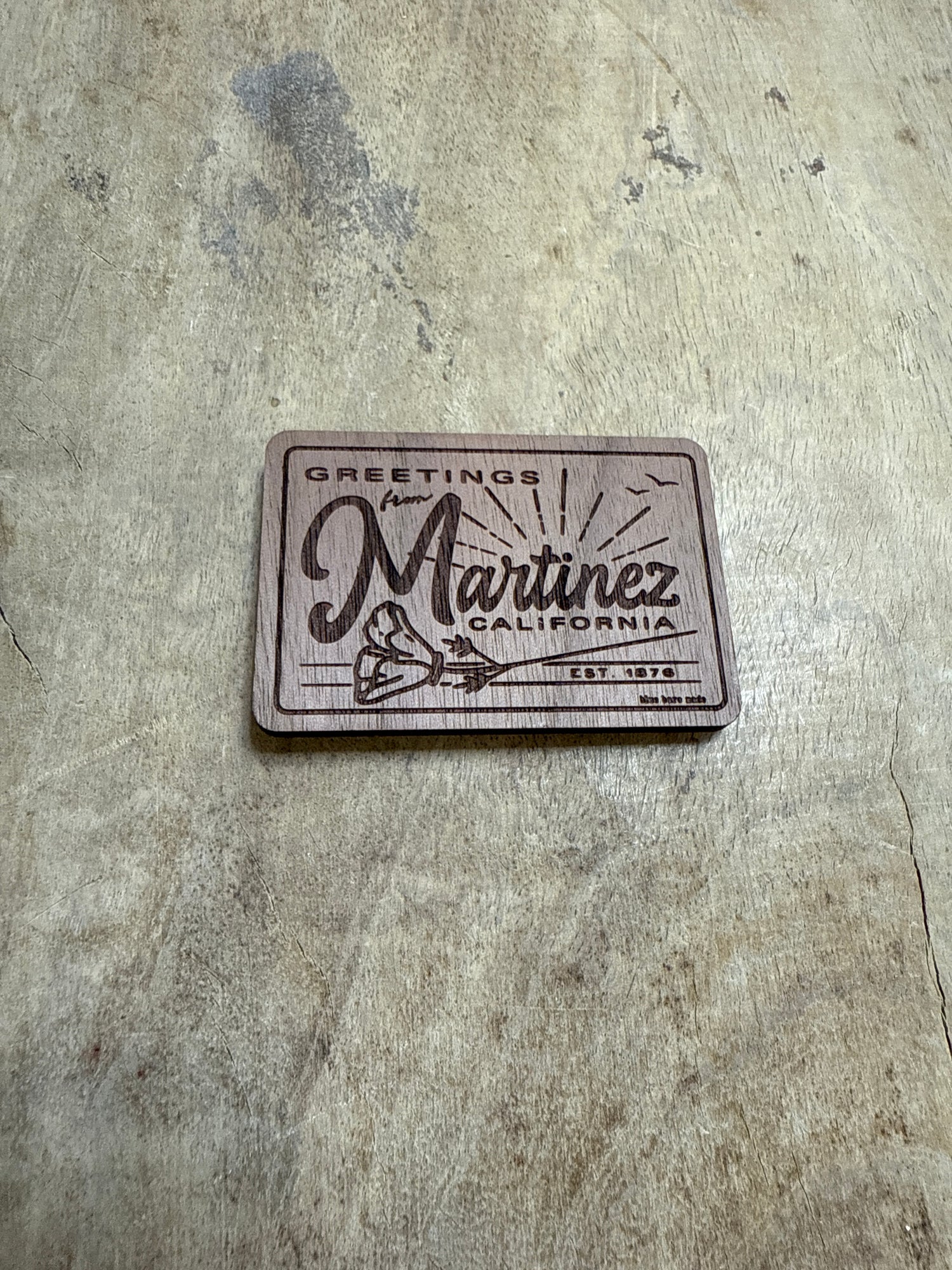 Wooden Magnet | Greetings from Martinez