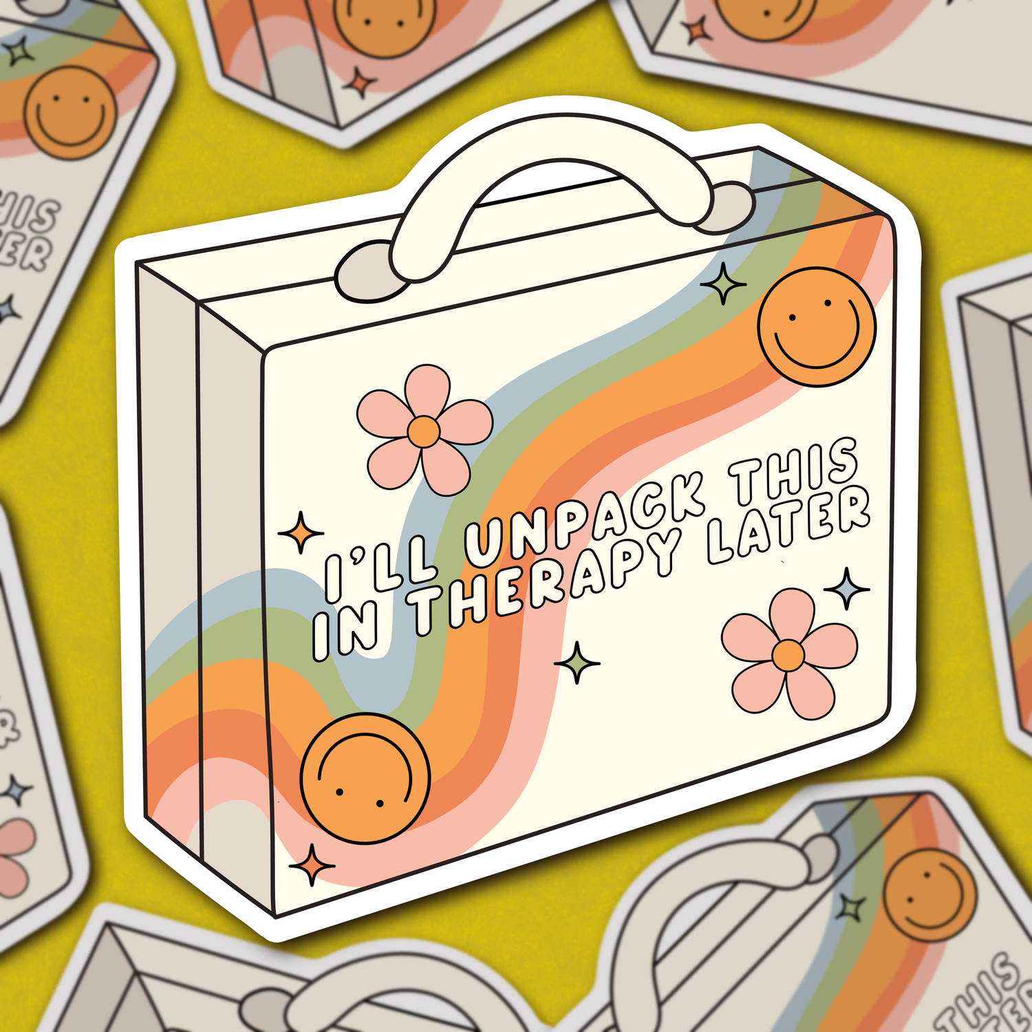 Sticker | Unpack This In Therapy, Extra Emotional Baggage Mental Health