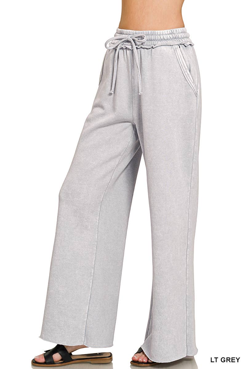 Women's Sweatpants | Acid Wash Fleece With Pockets