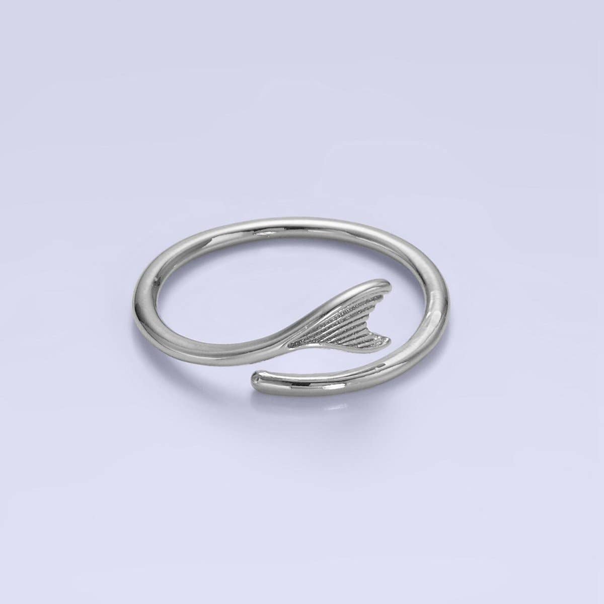 Fish Tail Ring | Silver Dipped 24K Gold Filled Minimalist - Silver