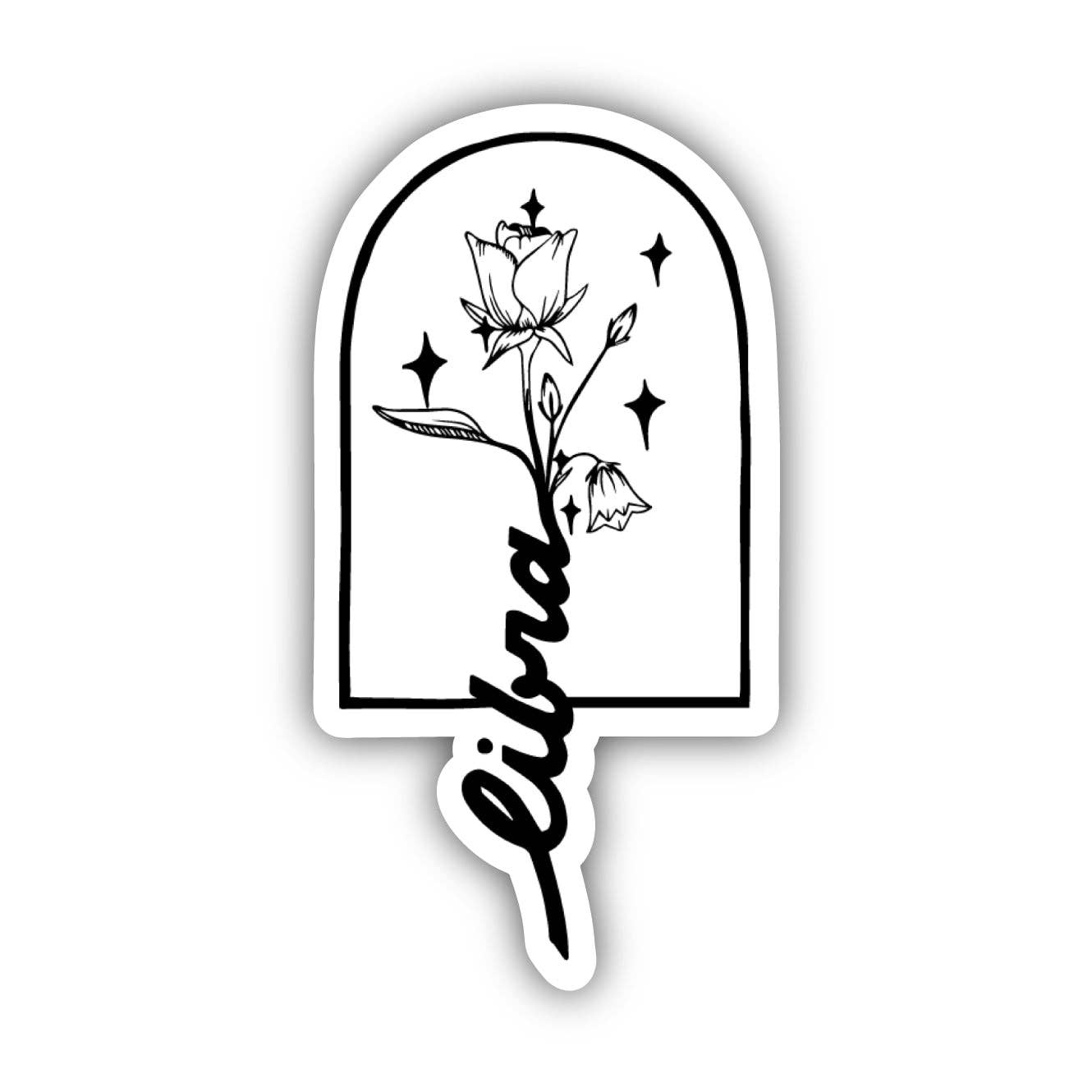 Sticker | Libra Bluebells & Large Rose Zodiac