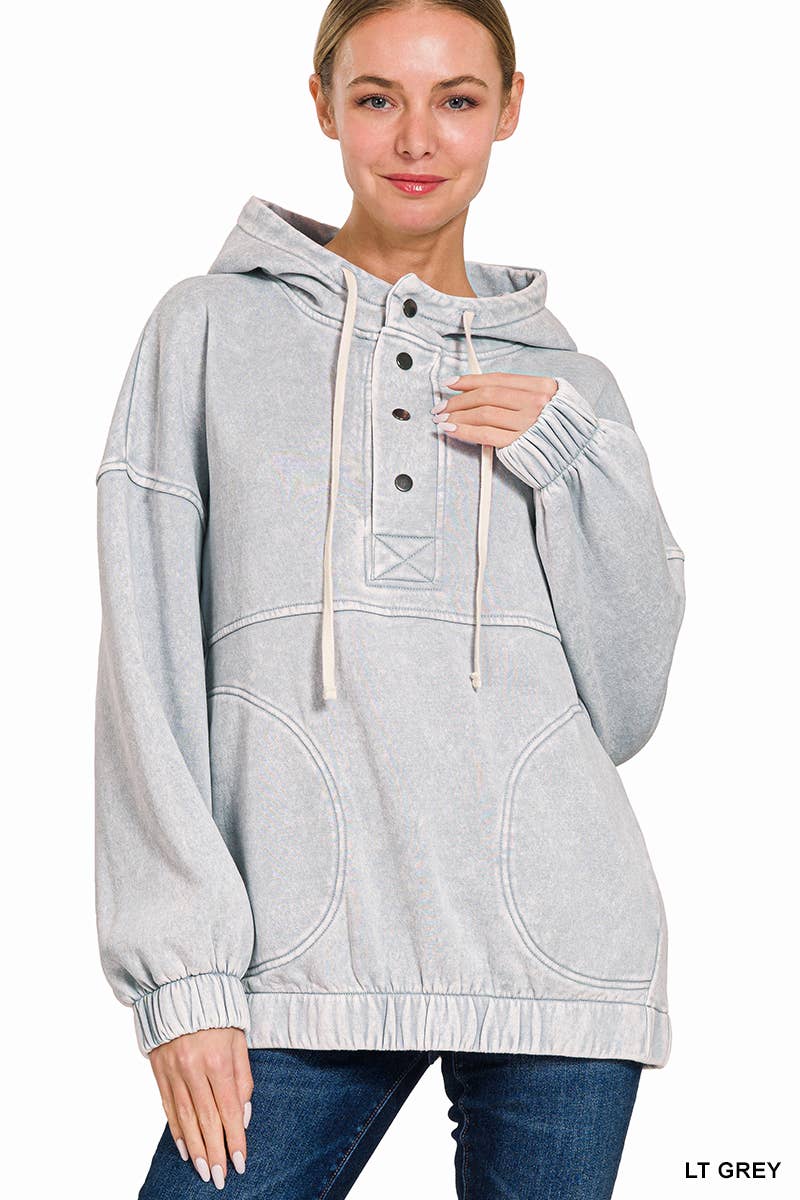 Women's Sweatshirt |`Acid Wash Fleece Oversized Hoodie