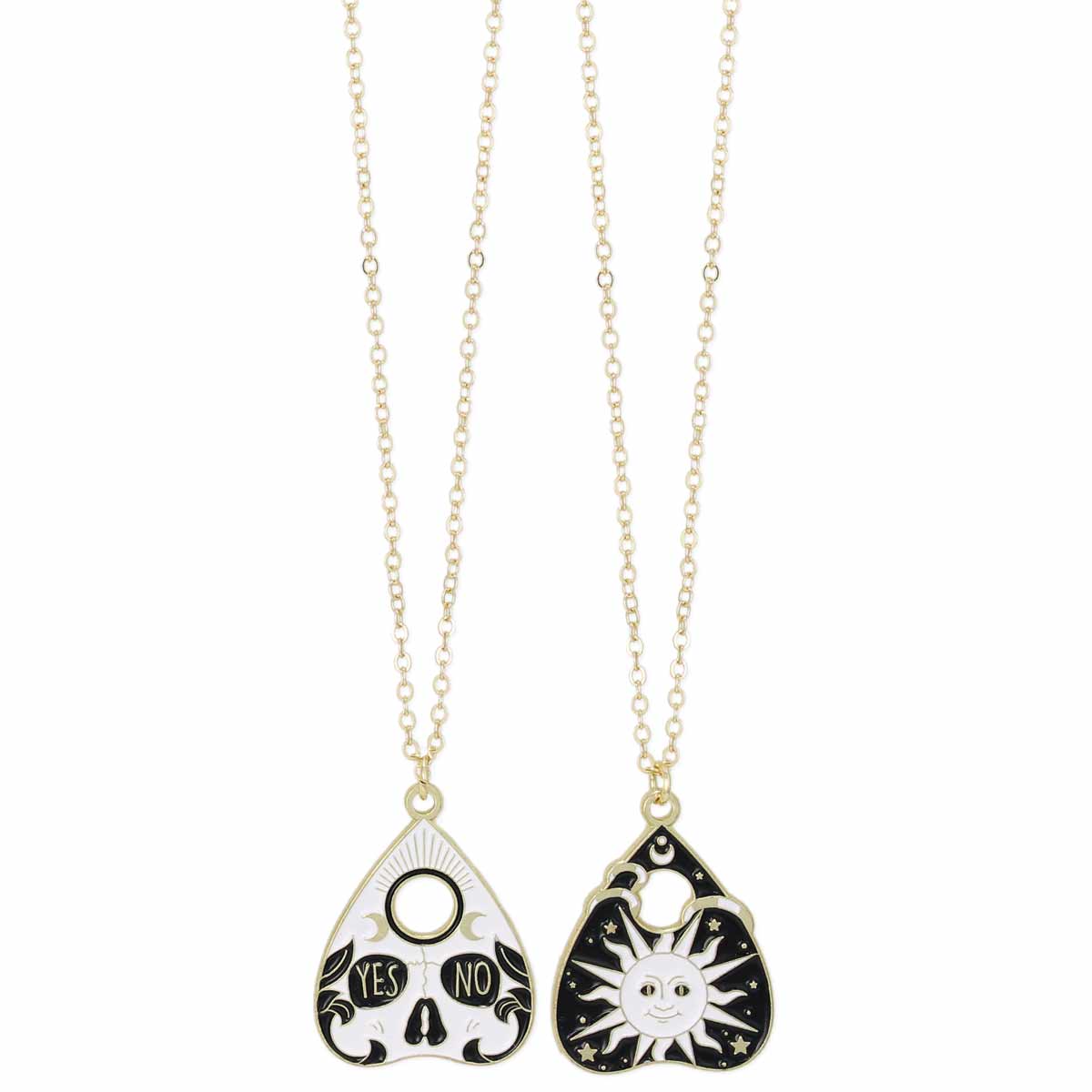 Necklace | Tell My Fortune Black White Planchet