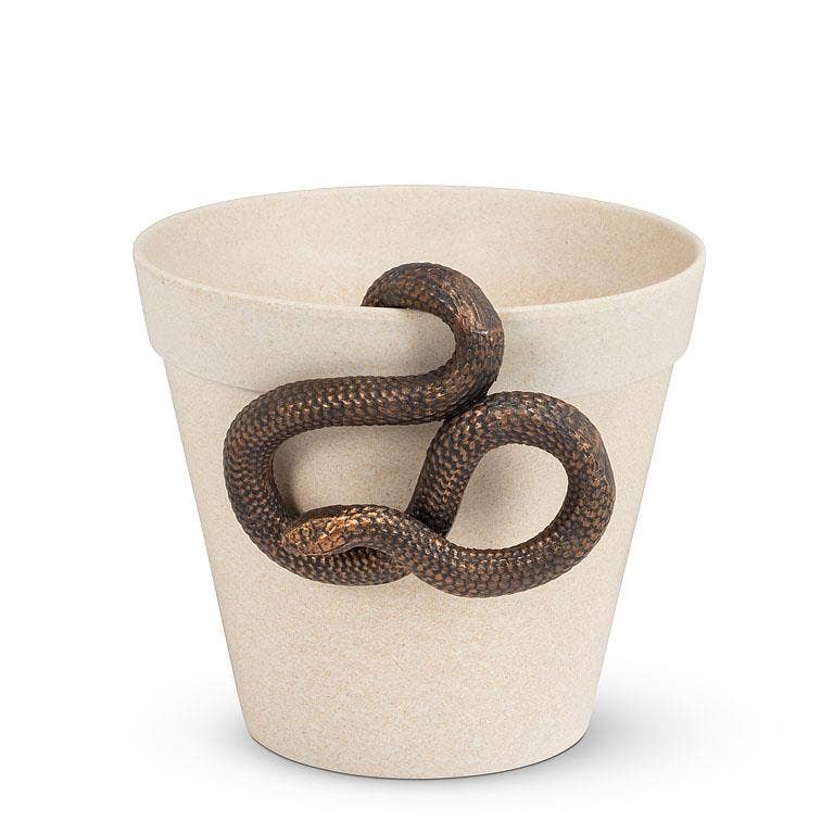Hanging Planter Snake-Bronze-4"W
