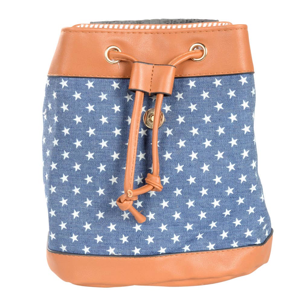 Mini Backpack Purse | Demin Stars + Pocket