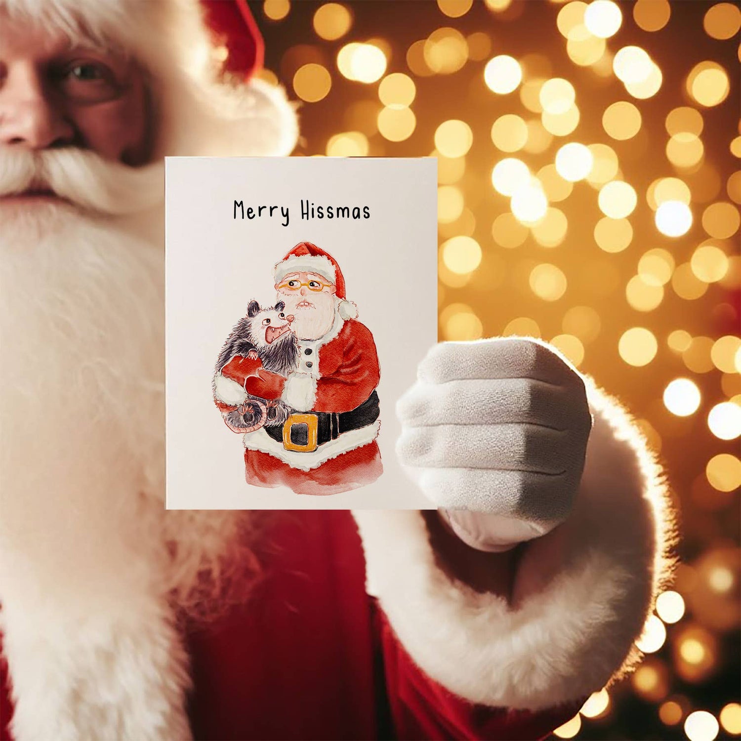 Greeting Card | Possum Meets Santa