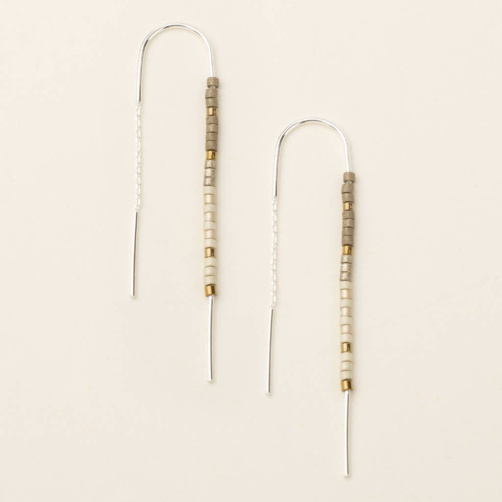 Earrings | Chromacolor Miyuki Thread Earring - Pewter Multi/Silver