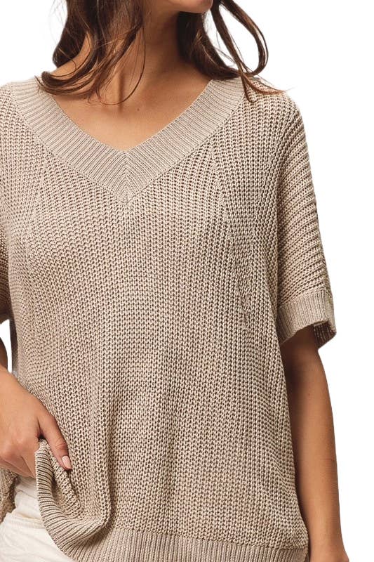 Short Dolman Sleeve Sweater Top