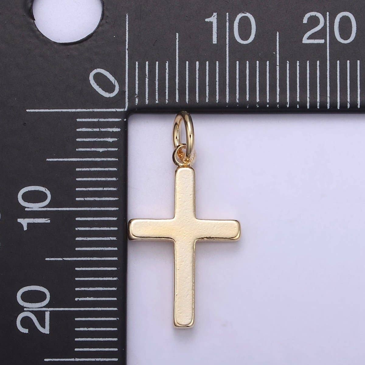 Gold Filled cross pendant, Simple Cross Charm, DIY Religion Jewelry Making Findings N-359