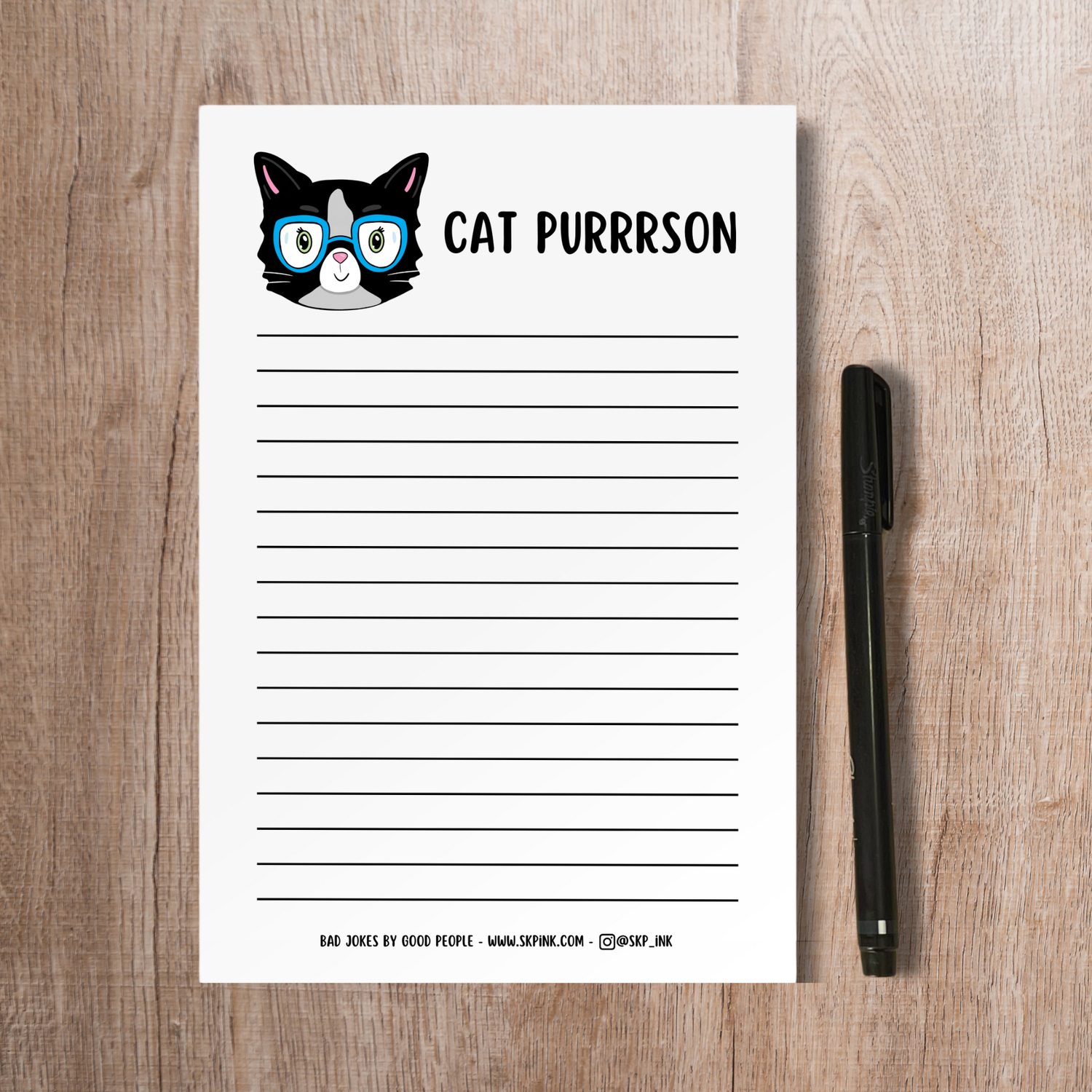 Funny Cat Notepad | Cat Purrrson Stationery