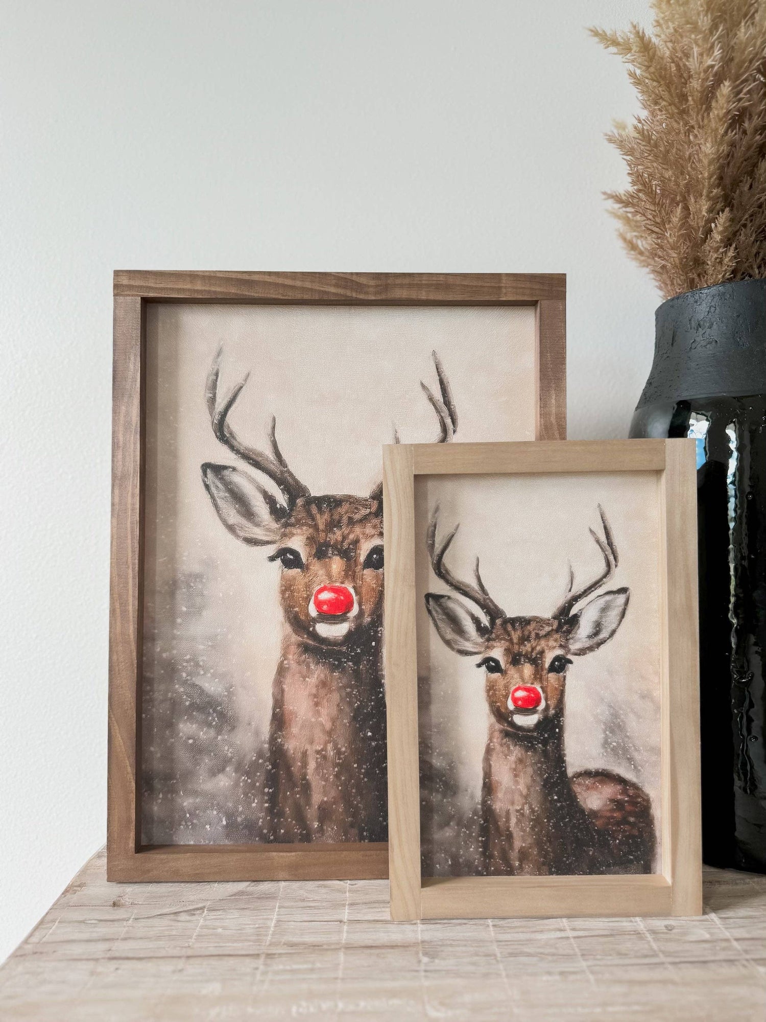 Handmade Framed Art Decor |  Rudolph Vintage Print | Christmas Decor